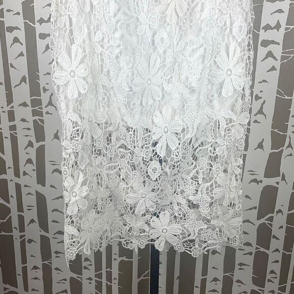 Crochet Floral Lace Midi Pencil Skirt - Picture 8 of 8